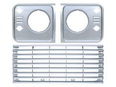 GRILLE & HLAMP SURROUND SET INDUS SIVER